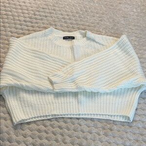 SHEIN White Knit Crew Neck Sweater